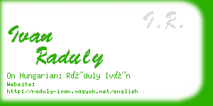 ivan raduly business card